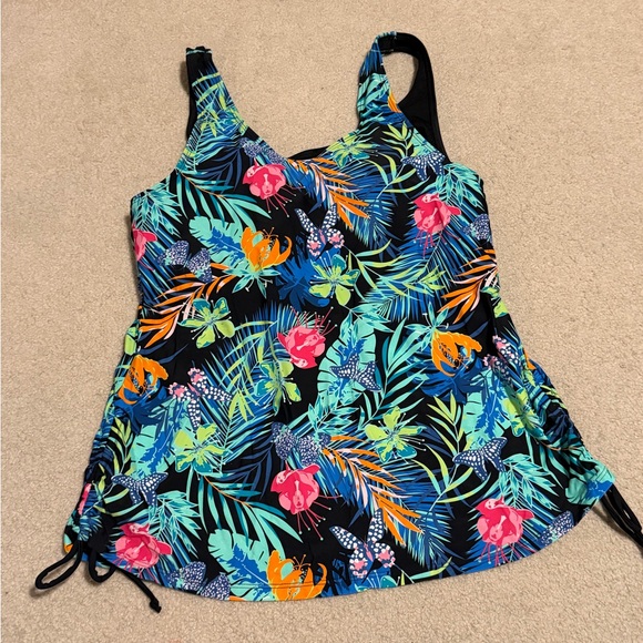 New Tropical Print Women's Tankini Swimsuit - Picture 7 of 8